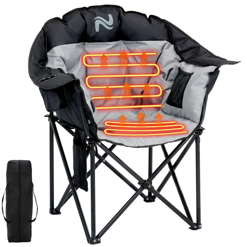 【TikTokShopBlackFriday】Lilypelle Oversized Heated Recliner Chair – Portable Folding Lawn Chair with 3 Heat Settings & M...