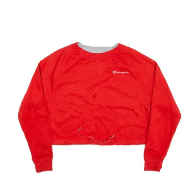 CHAMPION Cropped Sweatshirt Red Womens S