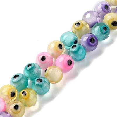 Handmade Evil Eye Lampwork Beads Strands