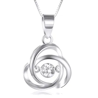 14K White Gold Personalized Birthstone Celtic Knot Necklace for Women