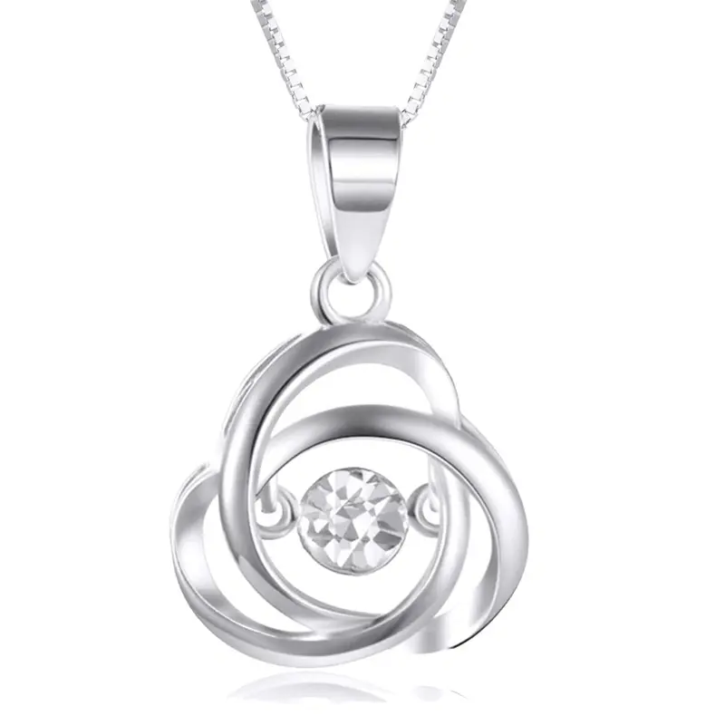14K White Gold Personalized Birthstone Celtic Knot Necklace for Women