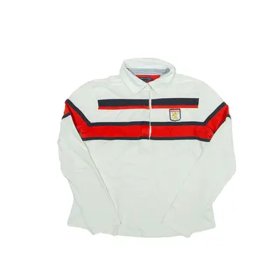 TOMMY HILFIGER Polo Shirt White Long Sleeve Girls M