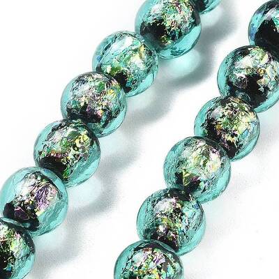Handmade Foil Lampwork Beads Strands