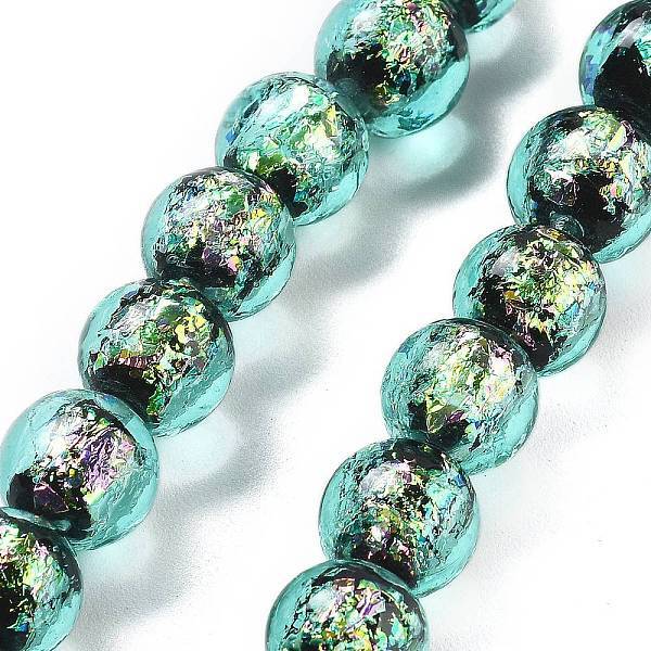 Handmade Foil Lampwork Beads Strands