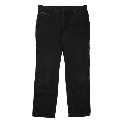 WRANGLER Texas Mens Jeans Black Regular Straight W38 L32