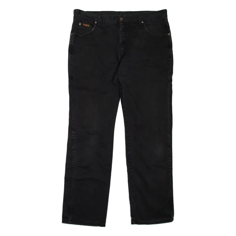 WRANGLER Texas Mens Jeans Black Regular Straight W38 L32