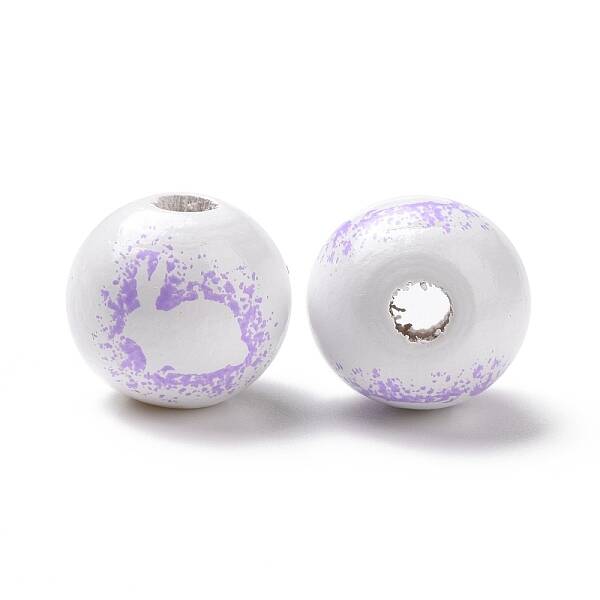 Easter Theme Printed Wood European Beads