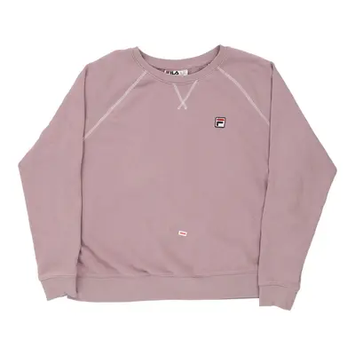Fila Cropped Sweatshirt - 2XL Purple Cotton Blend