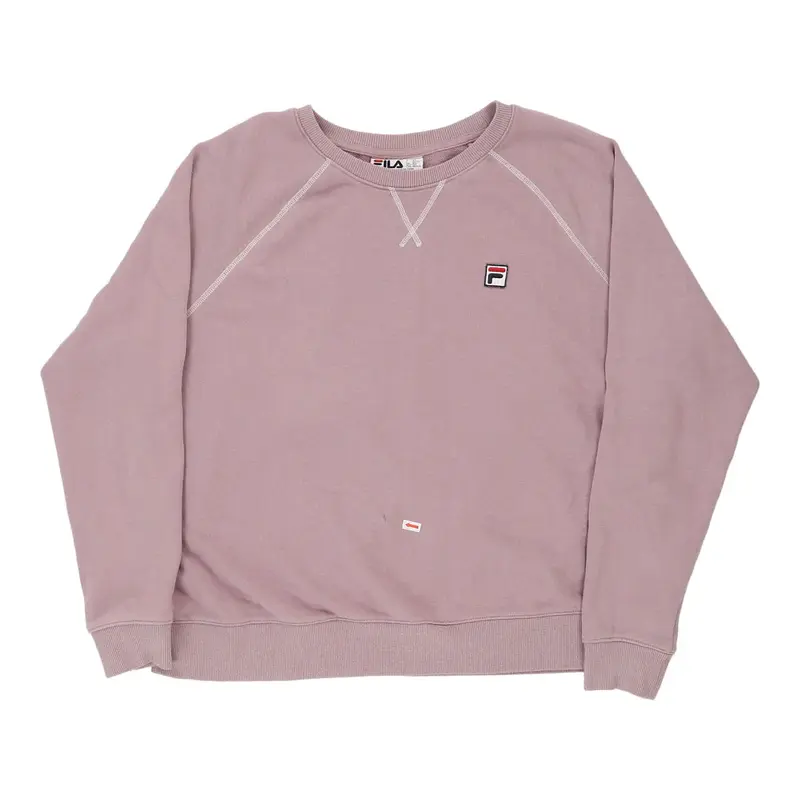 Fila Cropped Sweatshirt - 2XL Purple Cotton Blend