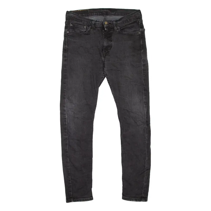 LEVI'S 519 Jeans Hi-Ball Mens Black Slim Skinny Stone Wash W32 L29