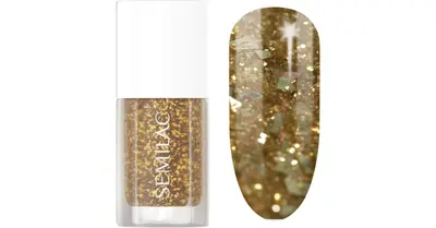 Semilac Glitter Nails Mirror Effect Nail Polish Color 042 Flakes of Gold 7 ml