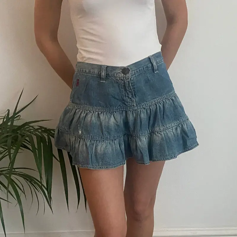 Terranova Denim Skirt - 31W UK 12 Blue Cotton