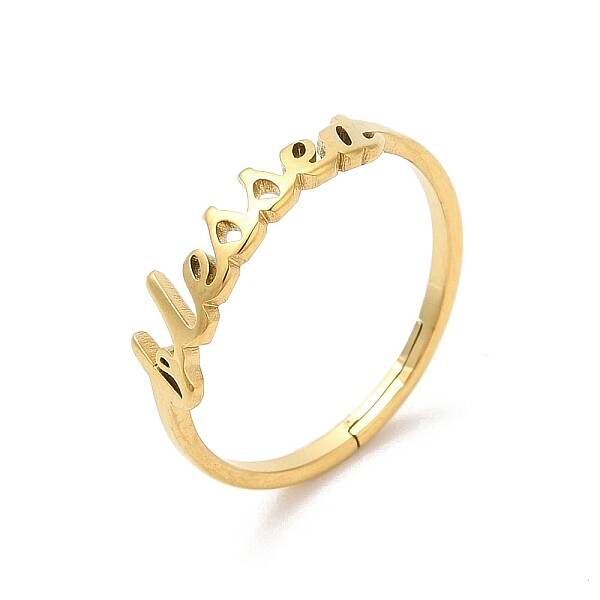 Ion Plating(IP) 304 Stainless Steel Word Adjustable Ring