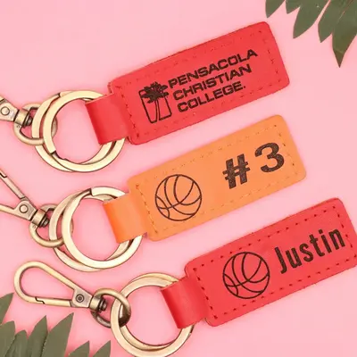 Colorful Leather Basketball Keychain , Real Leather, Same Day Shipping, Free Shipping US