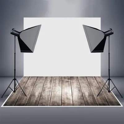 Vignetting Grey Scratch Photo Wood Rubber Floor Mat - Aperturee