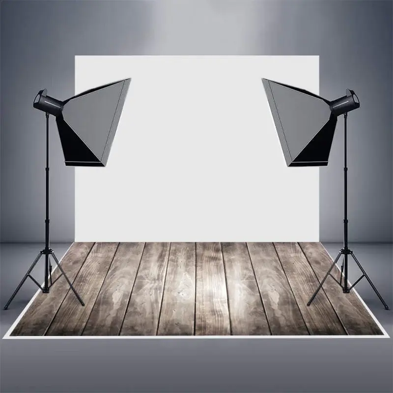 Vignetting Grey Scratch Photo Wood Rubber Floor Mat - Aperturee