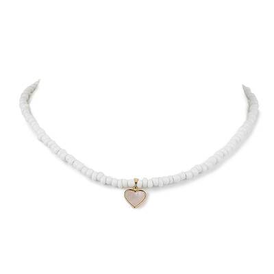 Bohemia Freshwater Shell Heart Pendant Necklaces