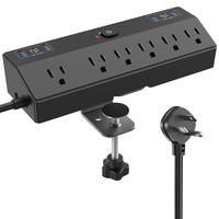 1650W Desktop Edge Power Board, 1 Count Detachable Fast Charging Power Strip with 4 Sockets & 4 USB Ports & 10ft Extension Ca...