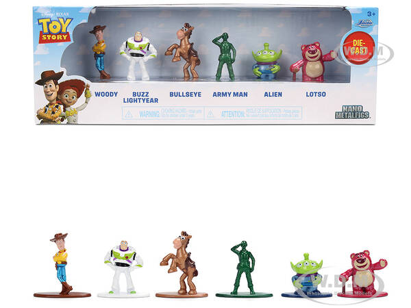 Set of 6 Diecast Figures Toy Story Movie Franchise Nano Metalfigs Series Diecast Models by Jada