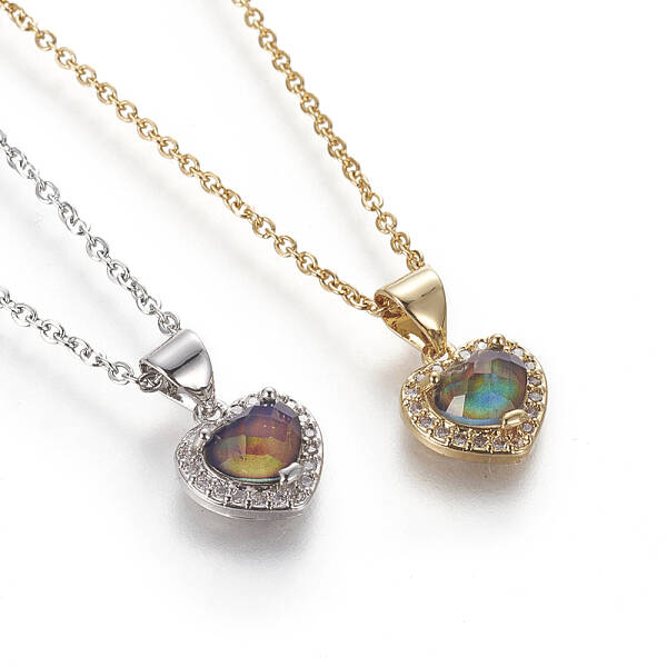 Temperature Changing Color Glass Pendant Necklaces