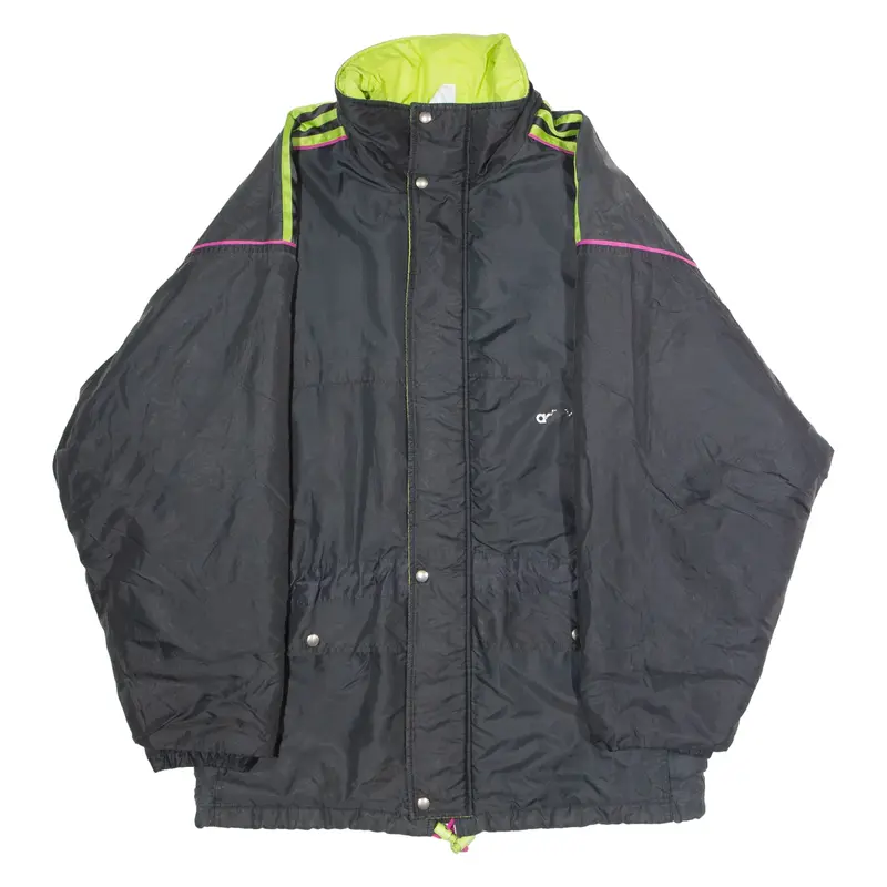 ADIDAS ORIGINALS Mens Coat Black 90s Hooded XS