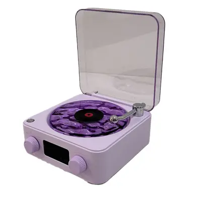 Retro Turntable Speaker Wireless Bluetooth-compatible 5.0 Vinyl Record Player Stereo Sound With White Noise RGB Projection La...