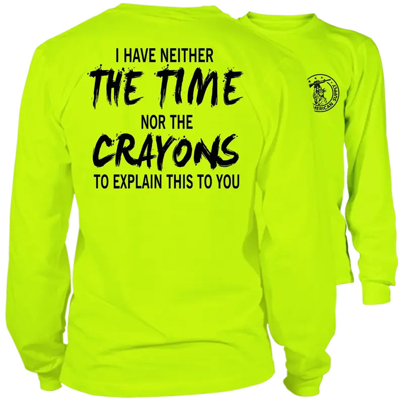 Crayons - Long Sleeve Hi-Vis Safety Yellow Shirt