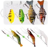 7- Topwater Lure Set, Multi-Section Lure and Floating Pencil Lure, catch bigger fish in saltwater with slow sinking bionic sw...