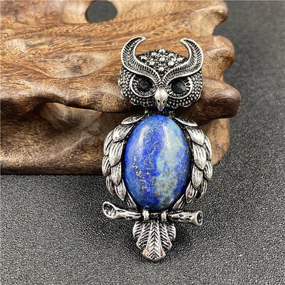 Antique Silver Owl Brooch Pins