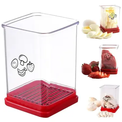 Multifunctional Fruit & Egg Slicer, 1 Count Stainless Steel Strawberry Cutter, Durable Vegetable Slicer, Household Vegetable ...