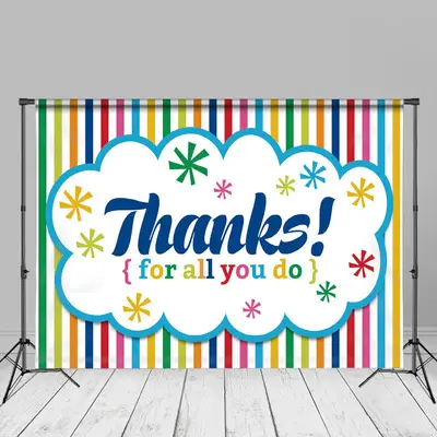 Thanks Colorful Stripes Mothers Day Picture Backdrop - Aperturee