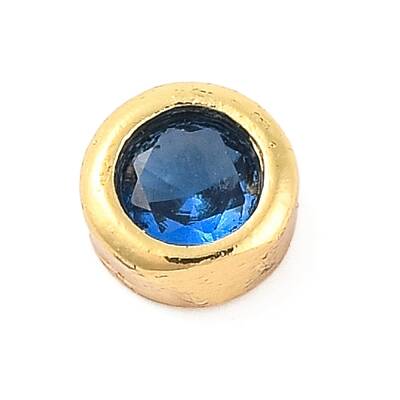 Rack Plating Flat Round Brass Micro Pave Cubic Zirconia Cabochons