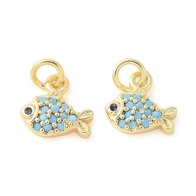 Brass Micro Pave Cubic Zirconia Pendants
