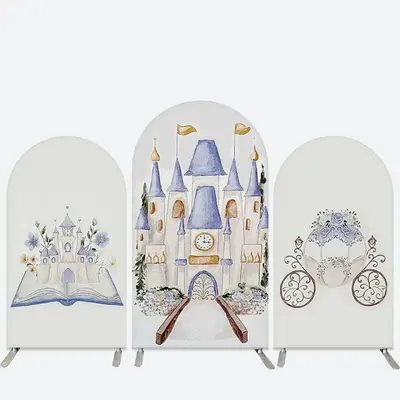 Aperturee Purple Castle Fairytale Girl Birthday Arch Backdrop Kit | Diy Chiara Backdrop Cover | Diy Arch Backdrop Cover | Cir...