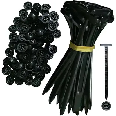 Bulk Set: 100 Heavy Duty Self-Locking Nylon Zip Ties - Universal Car Repair Accessory