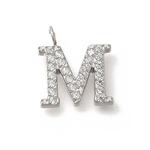 304 Stainless Steel Micro Pave Cubic Zirconia Pendants