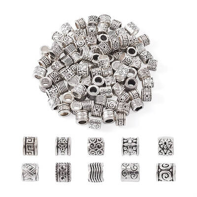 100Pcs 10 Style Tibetan Style European Beads