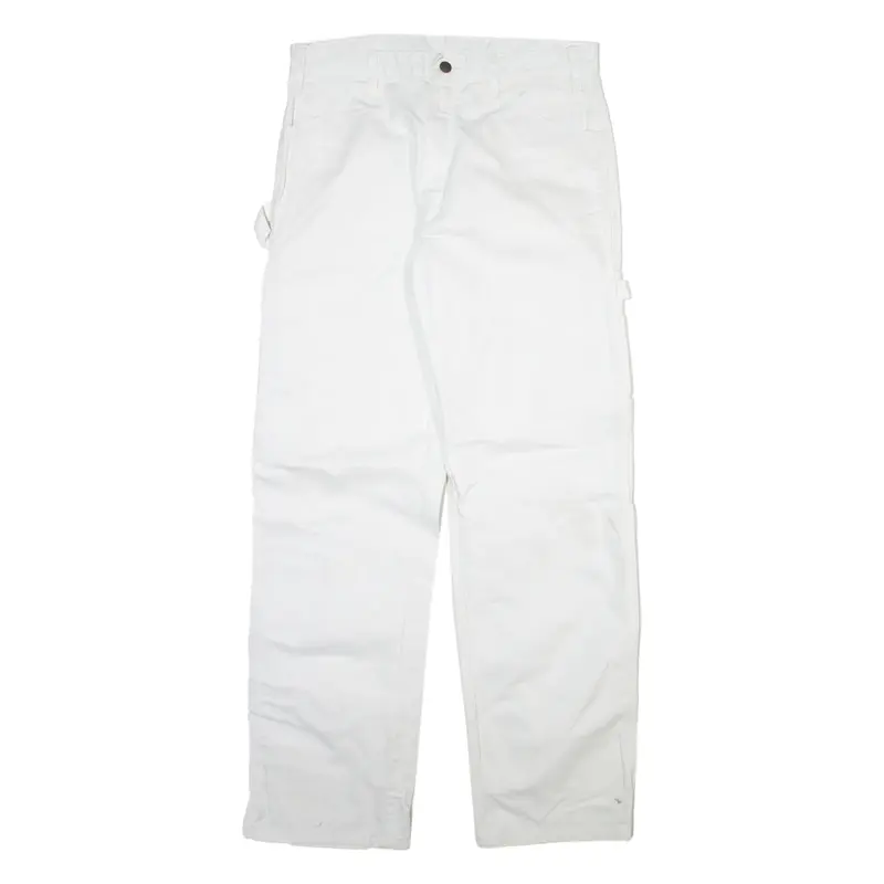 DICKIES Carpenter Mens Trousers White Regular Straight W32 L32