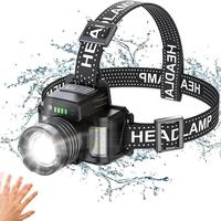 Modern Outdoor Portable LED Flash Light, Modern 2000lm LED Headlight with Output Charge Indicator Induction Headlight for C...