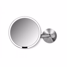 Simplehuman LED Cosmetic Mirror with Sensor and 5x Magnification in Matte Stainless Steel for Wall Mounting