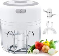 Electric Garlic Chopper USB Rechargeable Food Processor for Onions Meat Pepper Household Appliances Portable