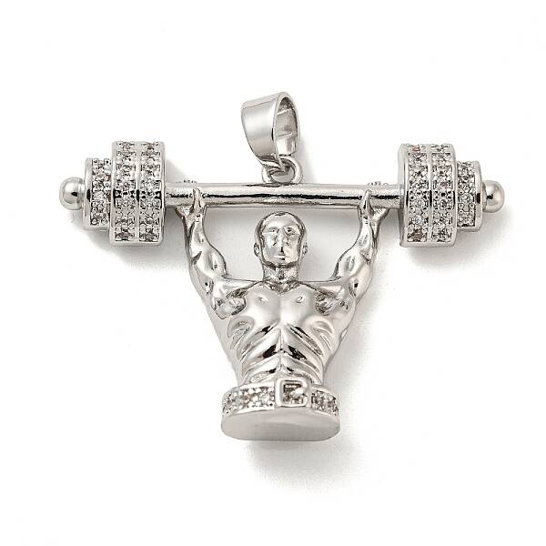 Brass Micro Pave Cubic Zirconia Pendants
