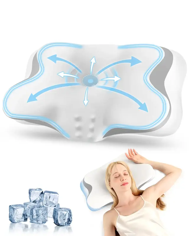 Adjustable Cervical Neck Pillow for Neck Pain Relief with Cooling Pillowcase pillow
