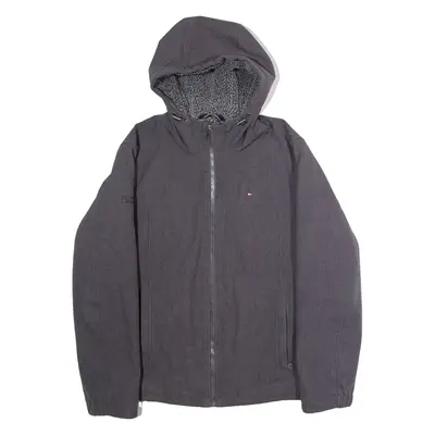 TOMMY HILFIGER Fleece Lined Mens Coat Grey Hooded S