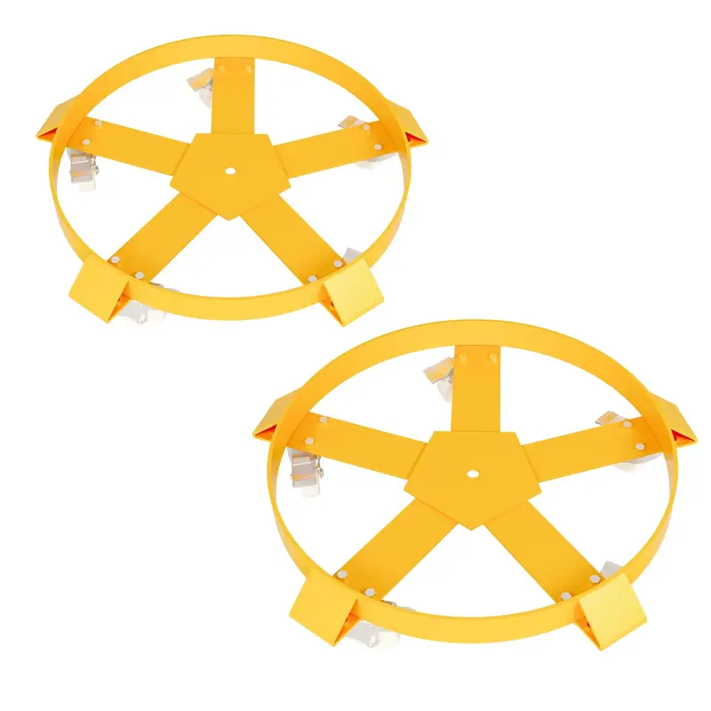 Garvee 55 Gallon Drum Dolly Heavy Duty Steel Frame 5 Swivel Casters Non-Tip 1250 Lbs Capacity Compact Design