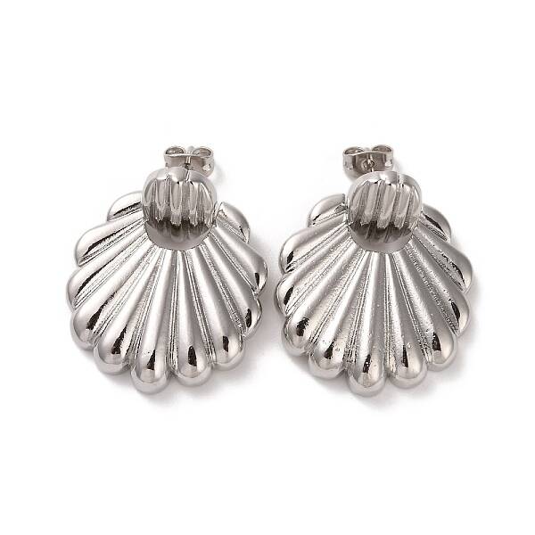 Brass Dangle Stud Earrings