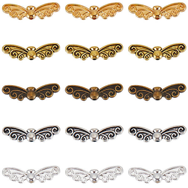 100Pcs 5 Colors Tibetan Style Alloy Beads