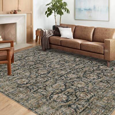Garvee Washable Rugs 9x12 Area Rug for Bedroom Vintage Rugs for Living Room Aesthetic Large Area Rug Non Slip Distressed Prin...