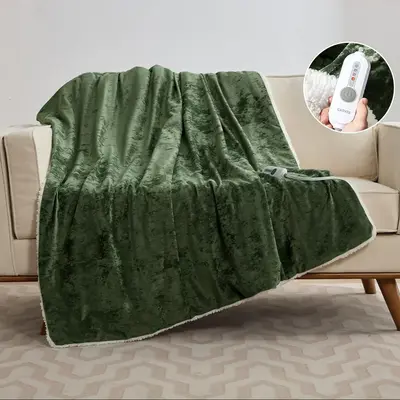 Garvee Electric Blanket Throw, Velvet Heated Throw Blanket, Luxury Soft Electric Heating Blankets, 4 Heat Levels & 4H Auto Of...