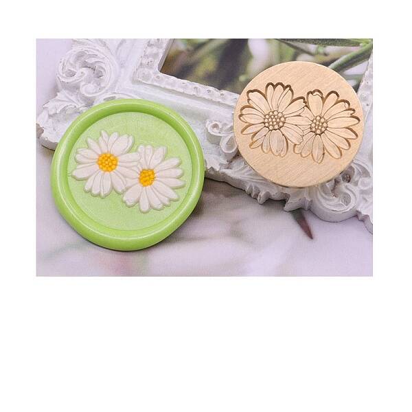 Round Golden Tone Wax Seal Brass Stamp Head